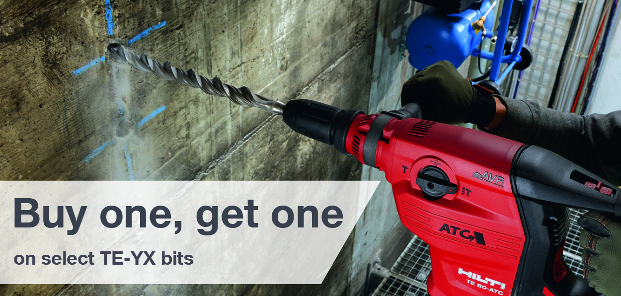 Buy one SDS Max Bit and get one at no cost